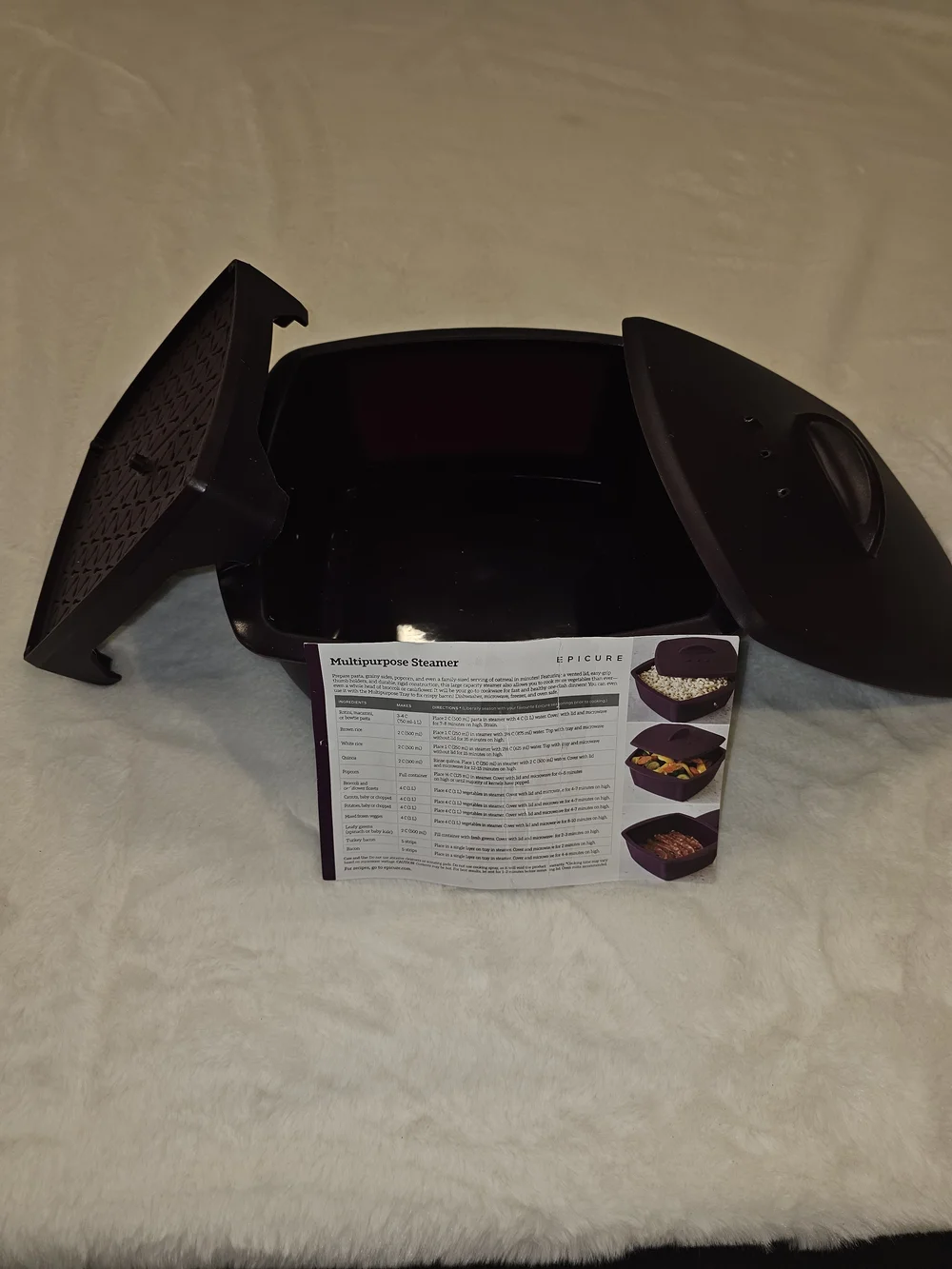 Epicure Purple Silicone Multipurpose Microwave Steamer 14 Cup